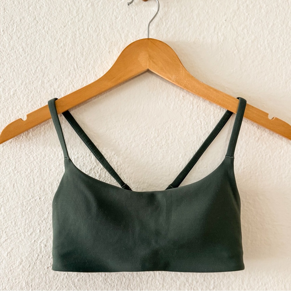 Lululemon Wunder Train Strappy Racer Bra A/B Size 4 Dark Forest